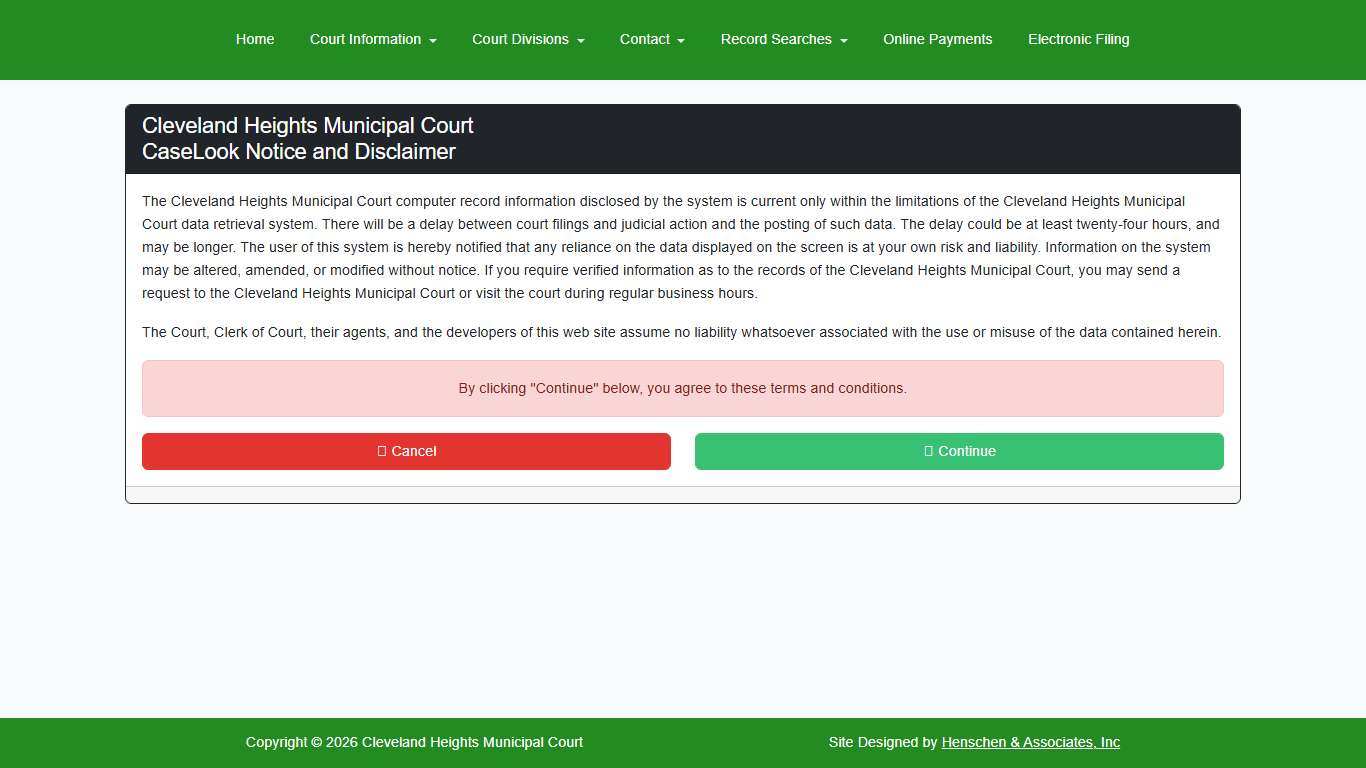 Cleveland Heights Municipal Court - CaseLook
